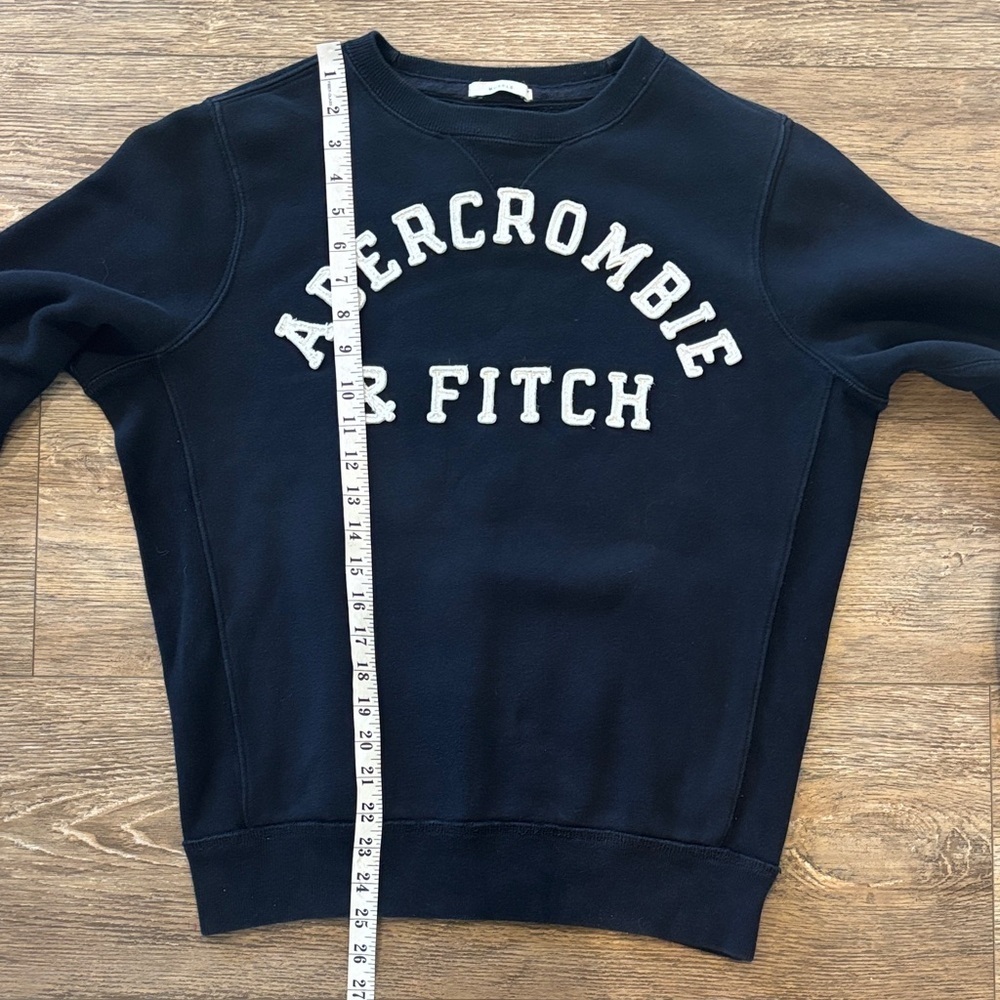 Abercrombie & Fitch Muscle Fit Sweatshirt Dark Navy Blue Crewneck Men's Size L - Picture 9 of 12